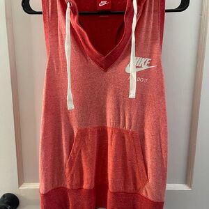 Nike Red Sleeveless Hoodie